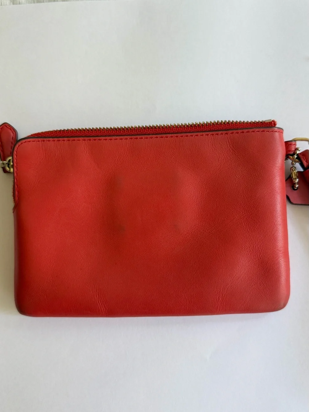Coach  orange Leather Wristlet Card Case